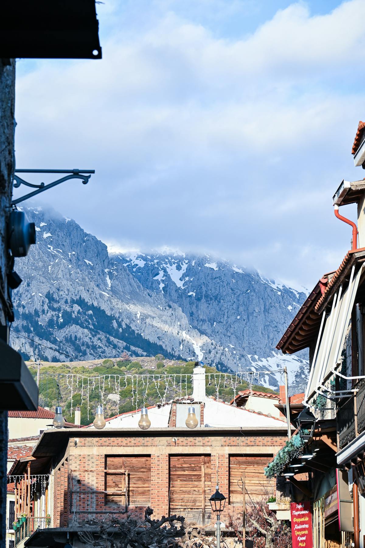 Parnassos Mountain overlooking Arachova village in Greece