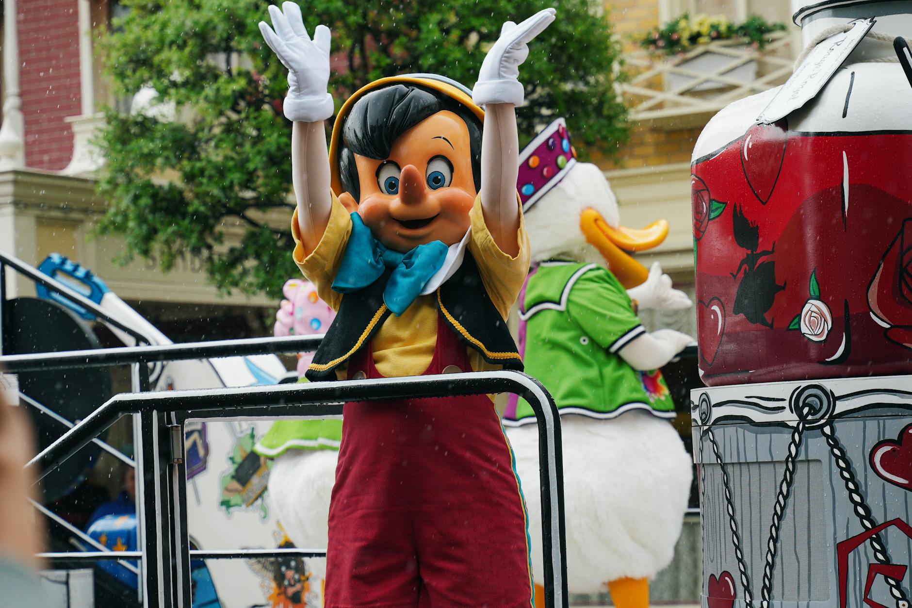 Pinocchio character performing in a Disneyland Paris parade