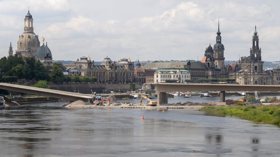 Dresden skyline beside the Elbe River