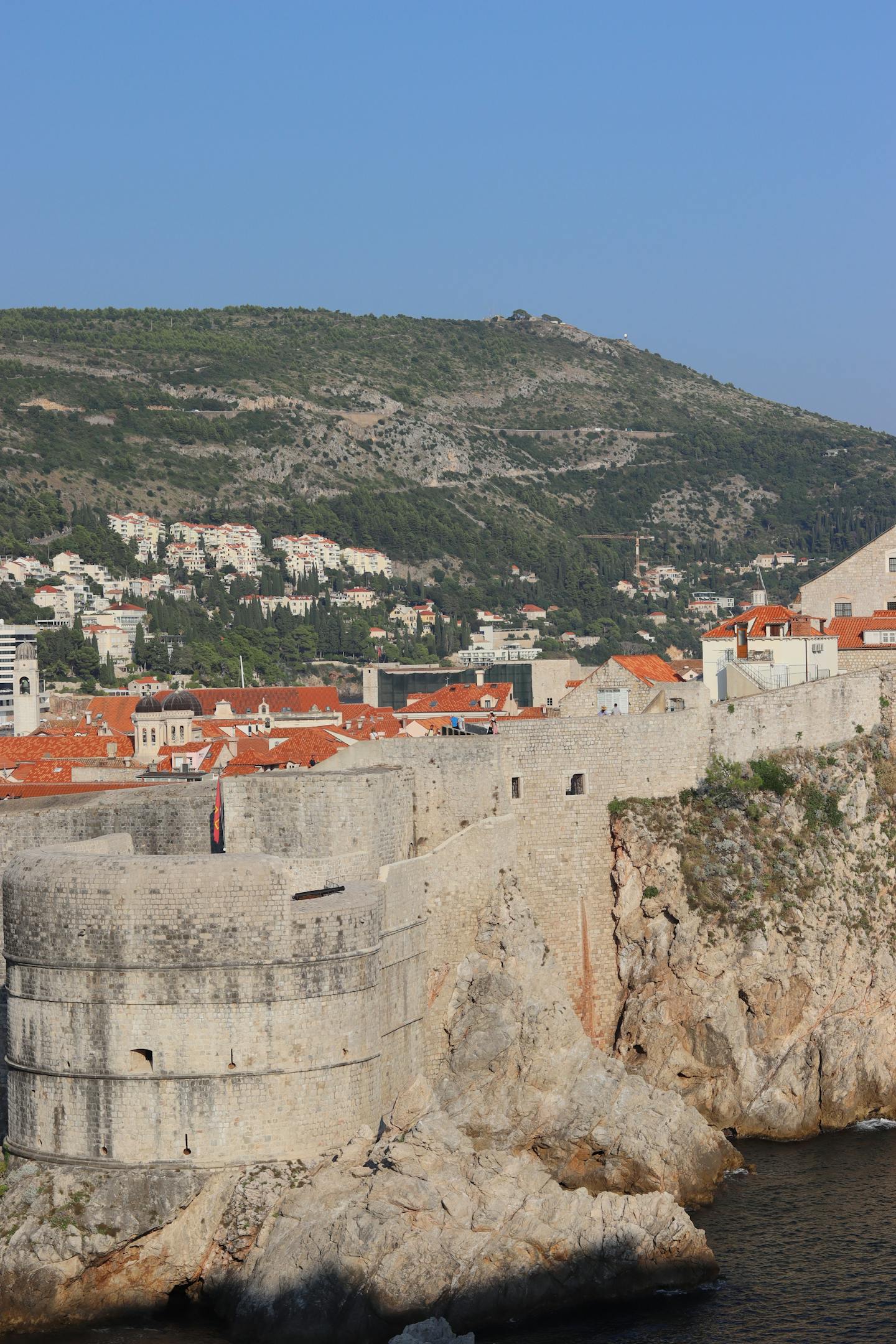 Fort Bokar and Dubrovnik's historic walls against a picturesque coastal landscape