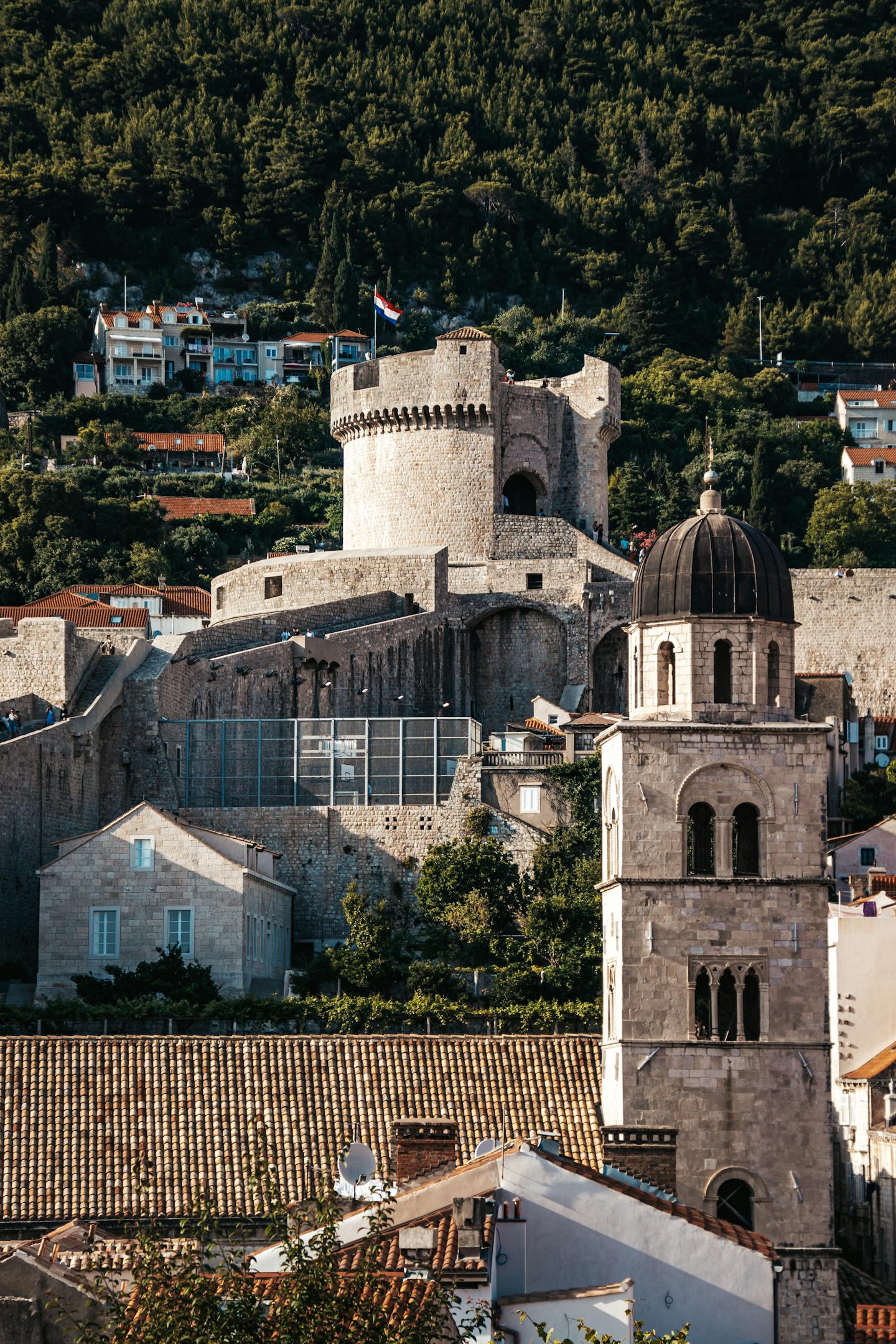 Dubrovnik's ancient fortress walls with stunning Mediterranean architecture