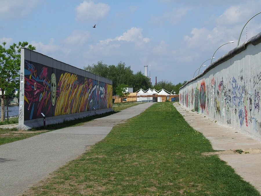 Preserved section of Berlin Wall near East Side Gallery