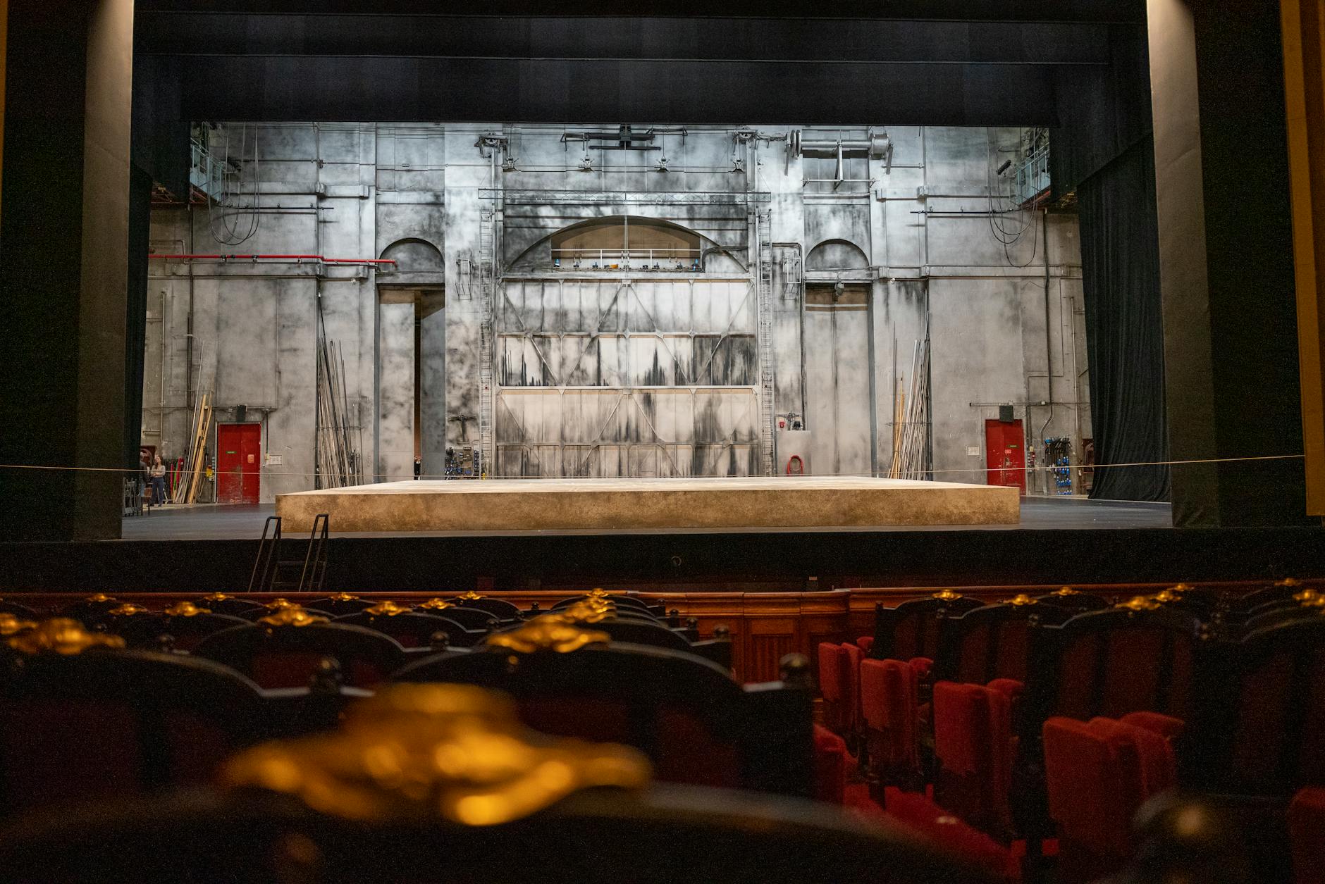 Empty theater with stage and seating in Paris