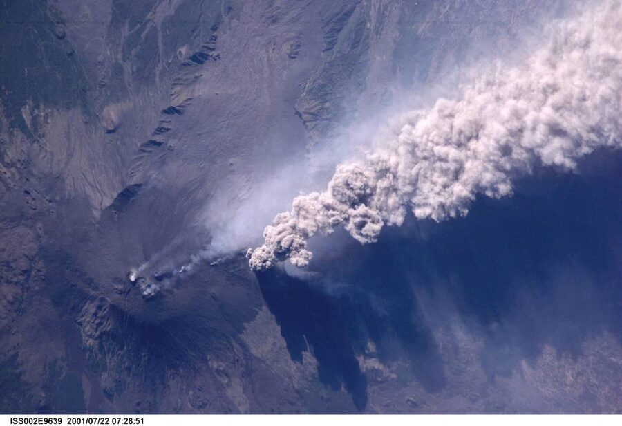 Erupting Mount Etna active volcano