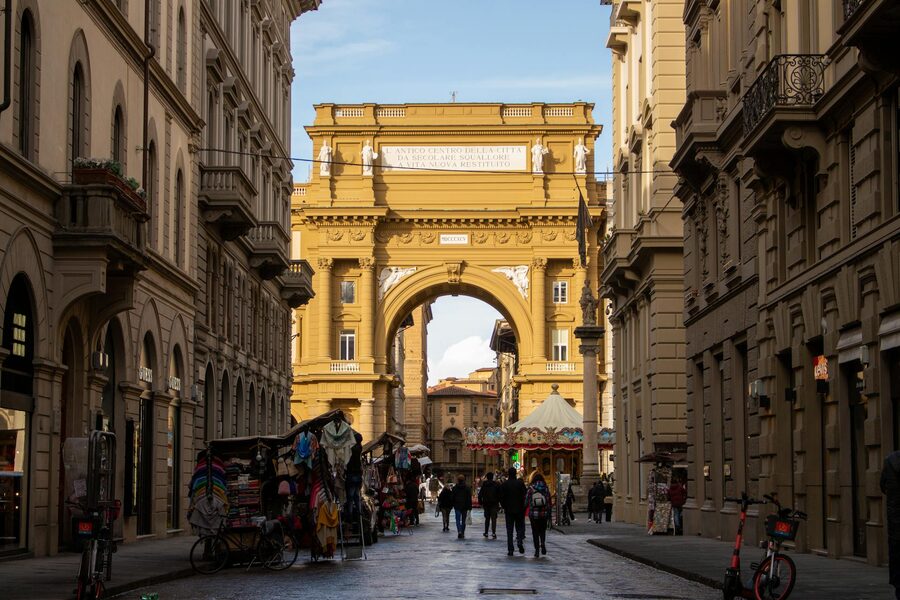 Florence's Republic Square with Renaissance architecture