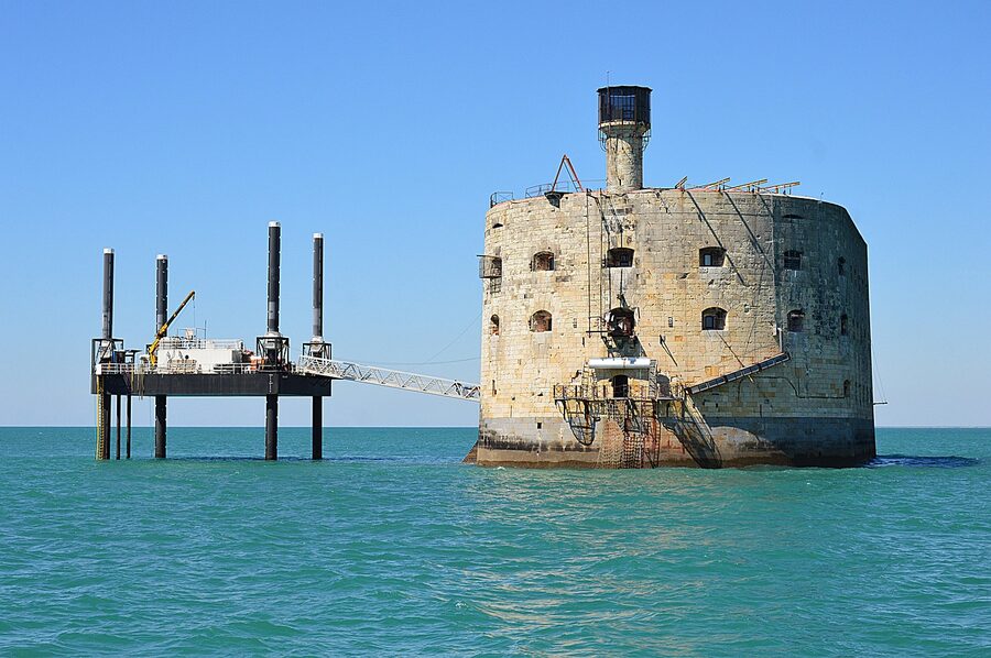 Fort Boyard fortress viewed from the sea near La Rochelle