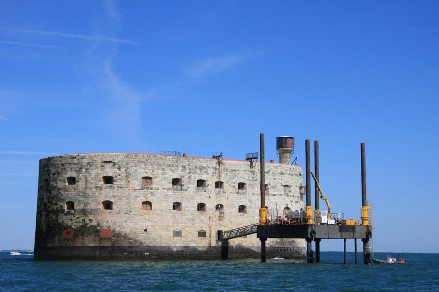 The iconic Fort Boyard seafort on a sunny day in France