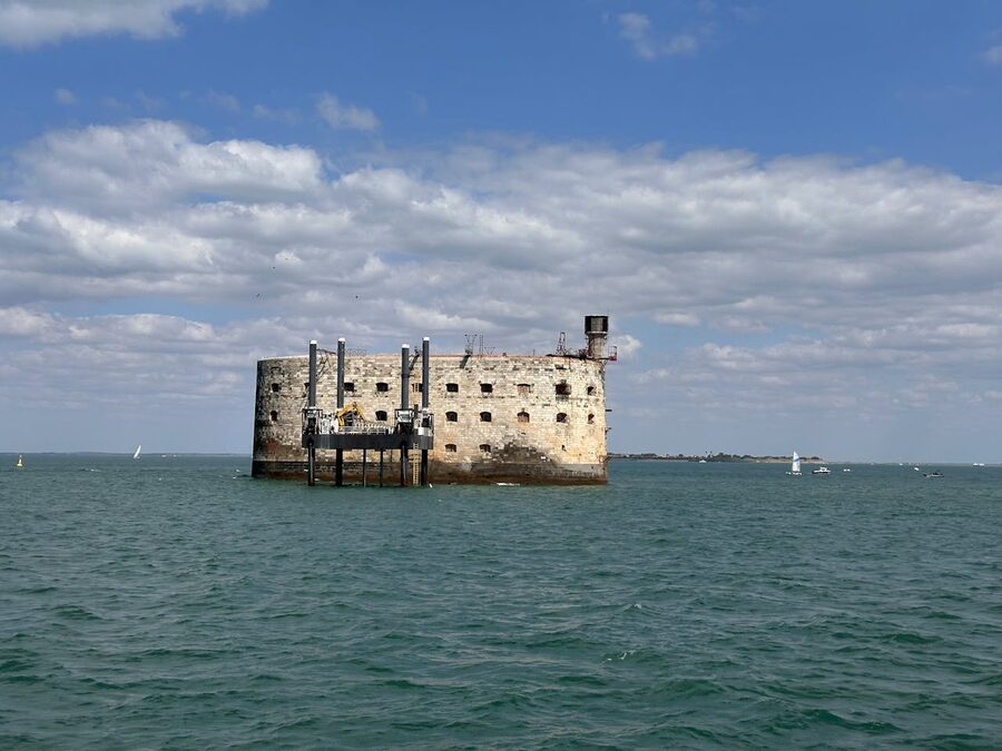 Fort Boyard in Charente-Maritime surrounded by sea and sky