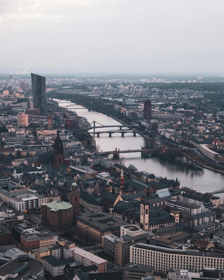Frankfurt skyline at night