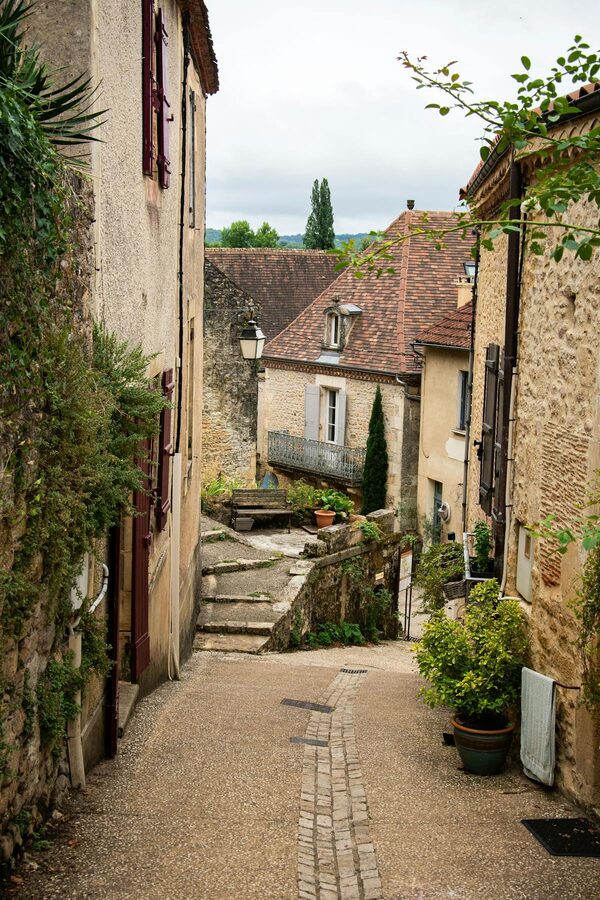 Medieval cobblestone village street