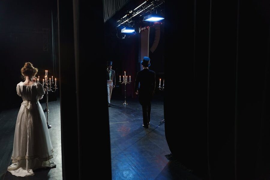 Backstage actors vintage costumes
