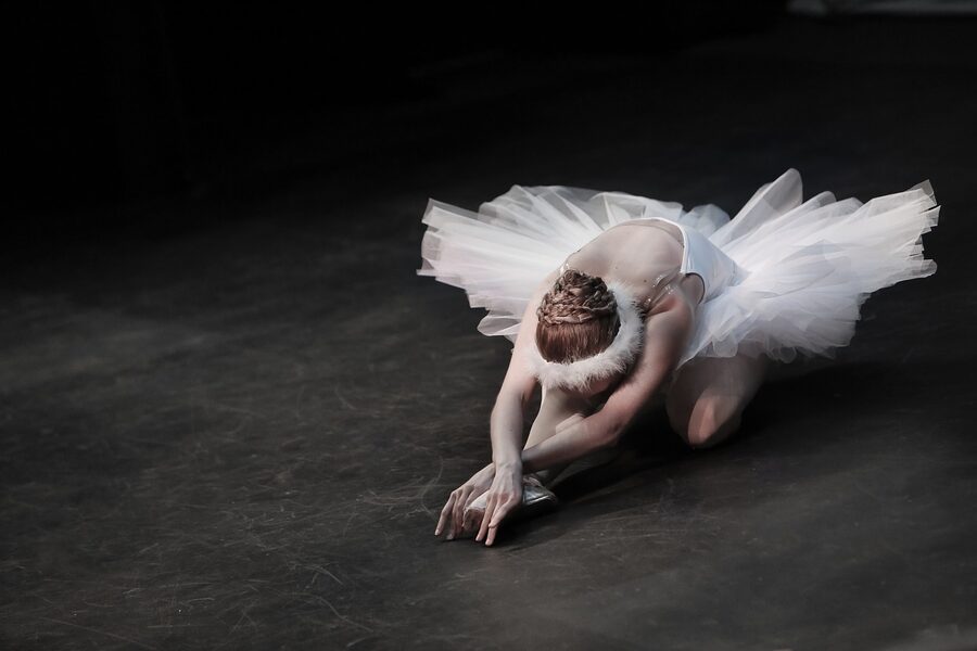 Ballerina performing ballet on stage