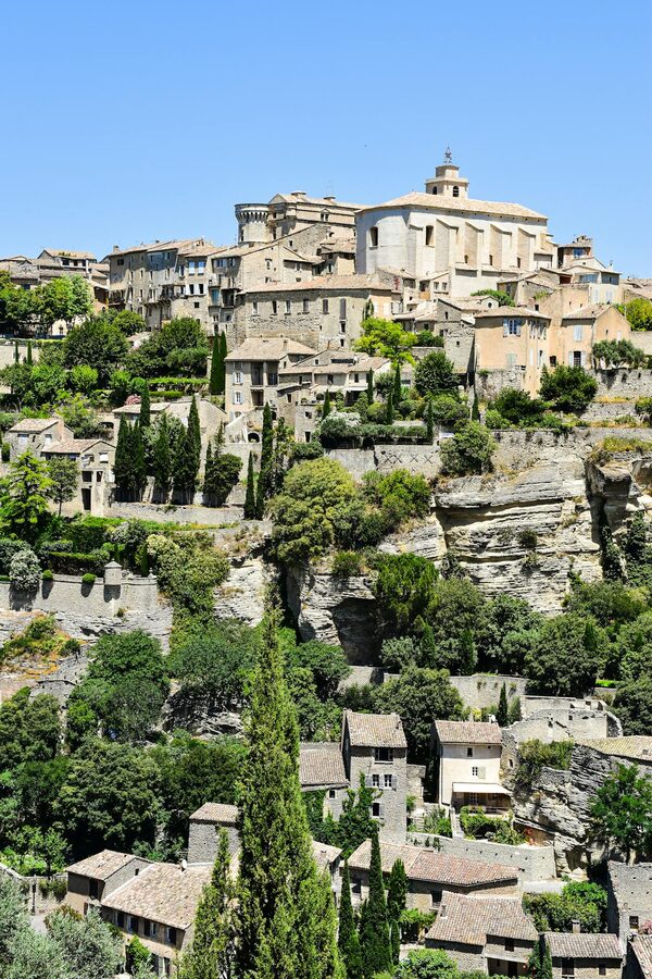 Historic stone buildings of Gordes village in Provence France