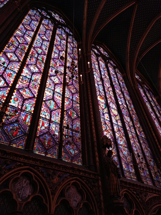 Gothic stained glass in Sainte-Chapelle Paris