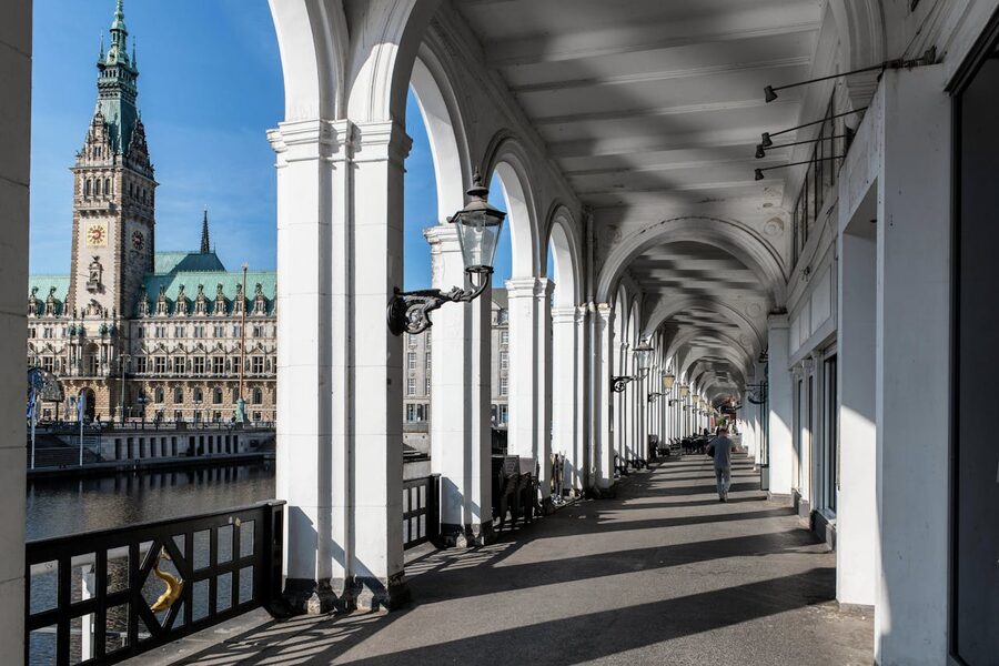 Hamburg Town Hall arches architecture