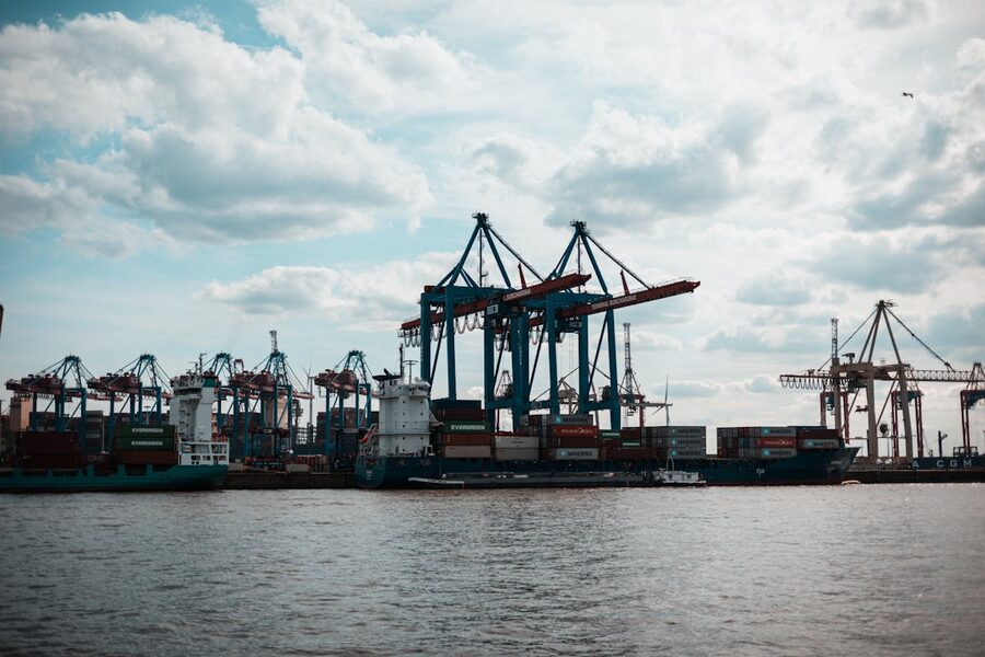 Waterfront promenade in Hamburg