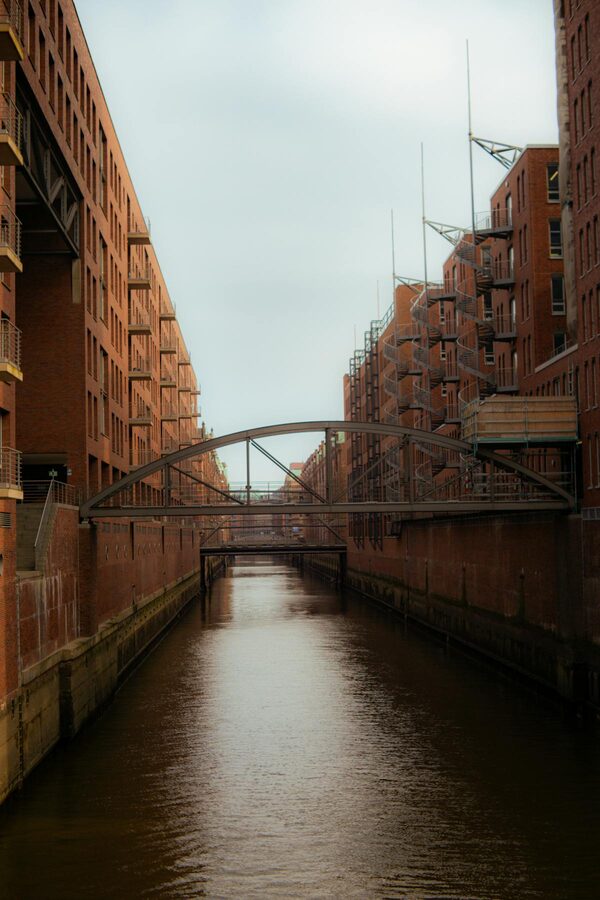 Container ships in Hamburg port