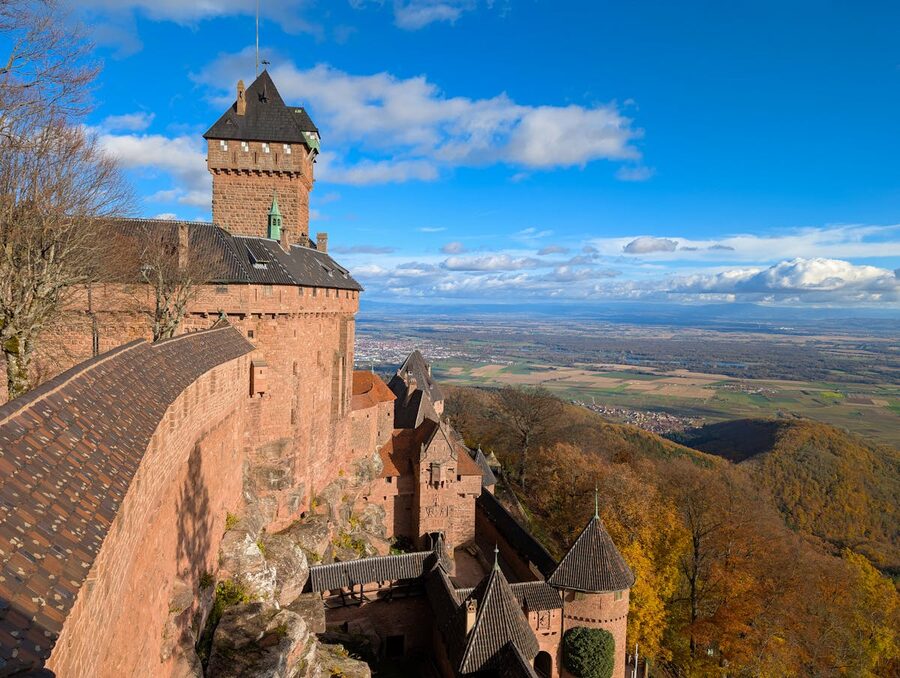 View from Haut-Koenigsbourg Castle over Alsace plain