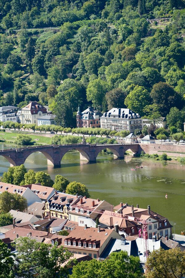 Heidelberg Castle hilltop panorama overlooking old town
