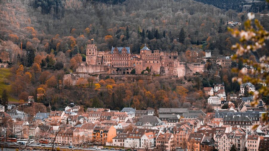 Close view of Heidelberg Castle tower