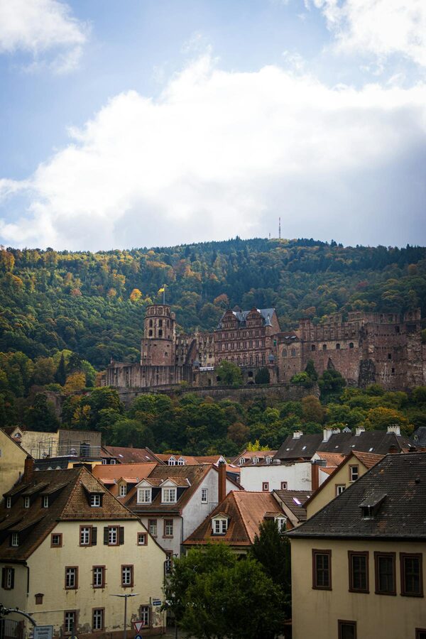 Heidelberg old town with church spire