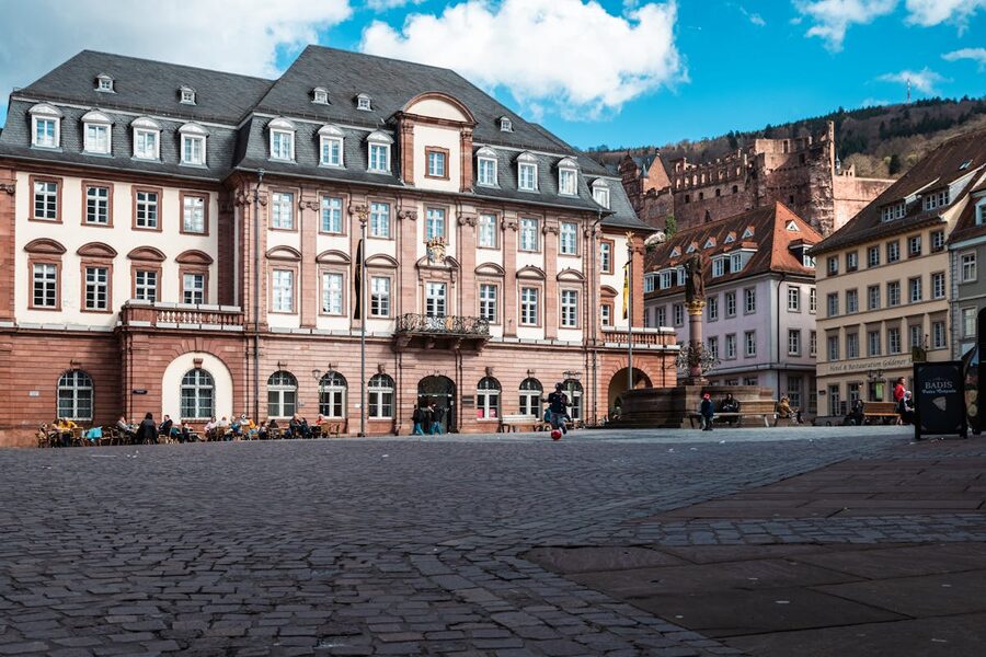 Heidelberg old town rooftops view