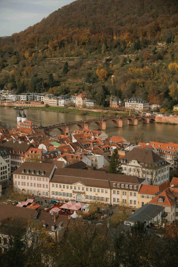 Heidelberg riverside with old town