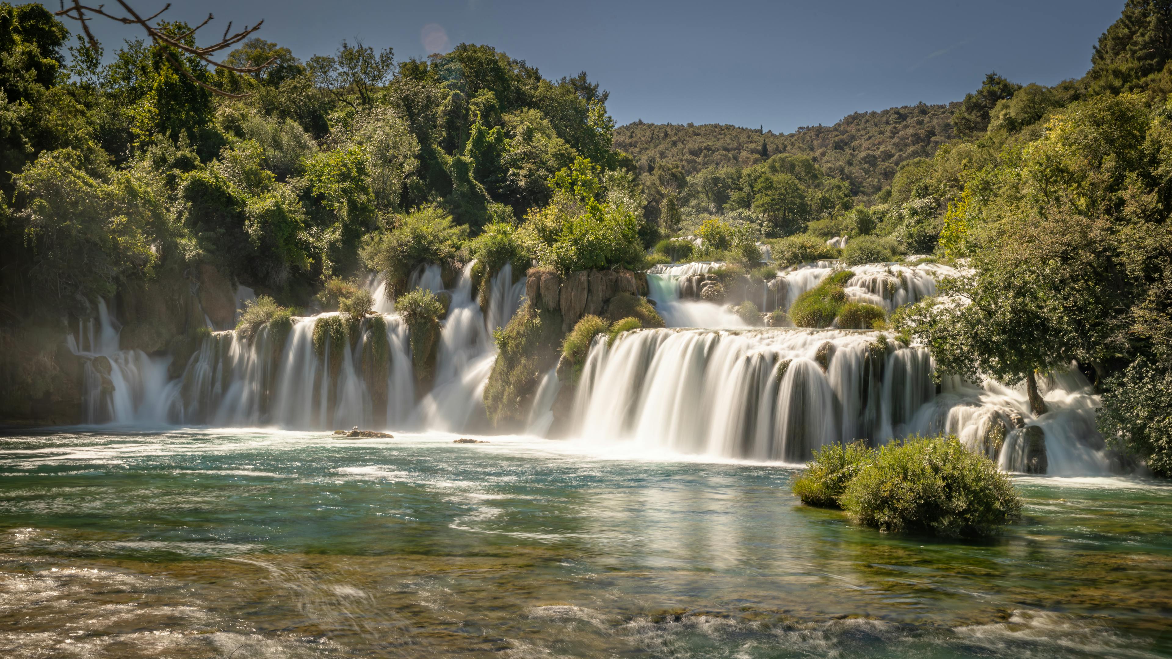 Beautiful cascading waterfalls in Krka National Park, Sibenik-Knin County, Croatia
