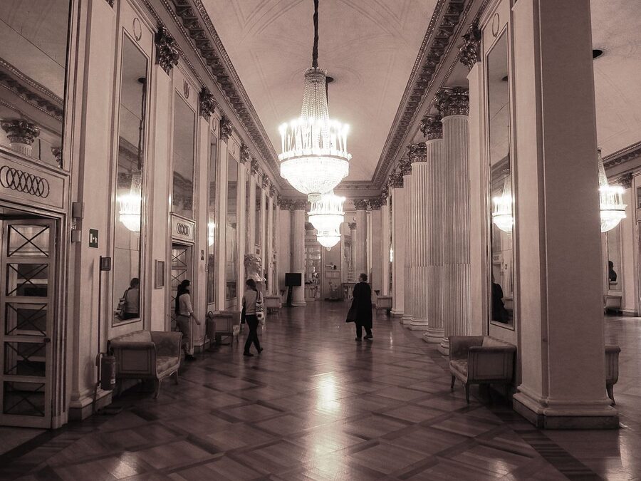 La Scala foyer interior with detailed decor