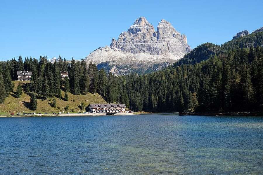 Lago di Misurina with Tre Cime di Lavaredo in the background