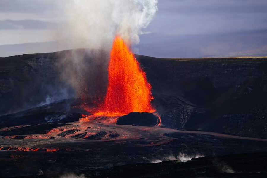 Volcanic fountain eruption