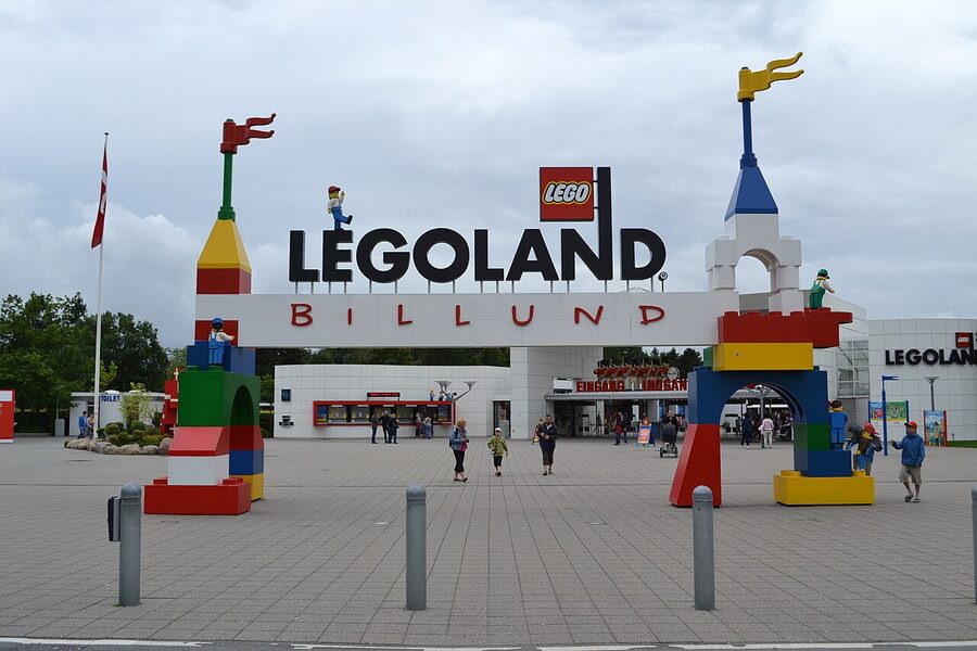 Detailed LEGO model buildings in the Miniland section of LEGOLAND Billund Denmark