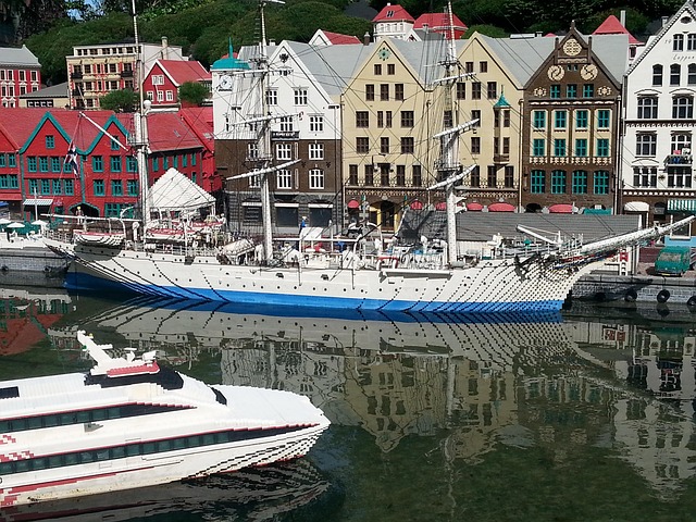 Boats on water at LEGOLAND Billund theme park