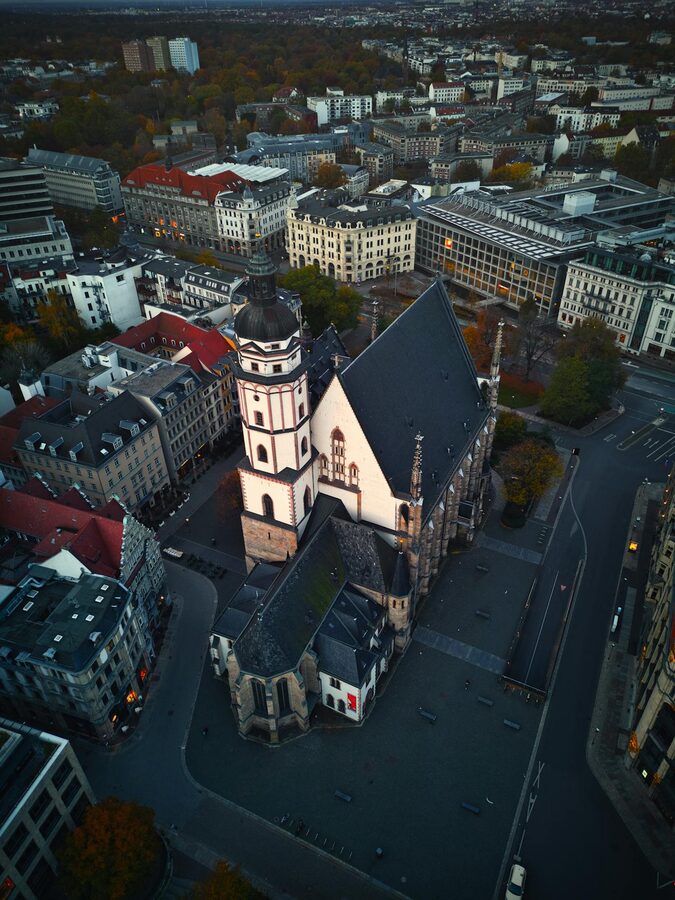 St. Thomas Church Leipzig aerial view
