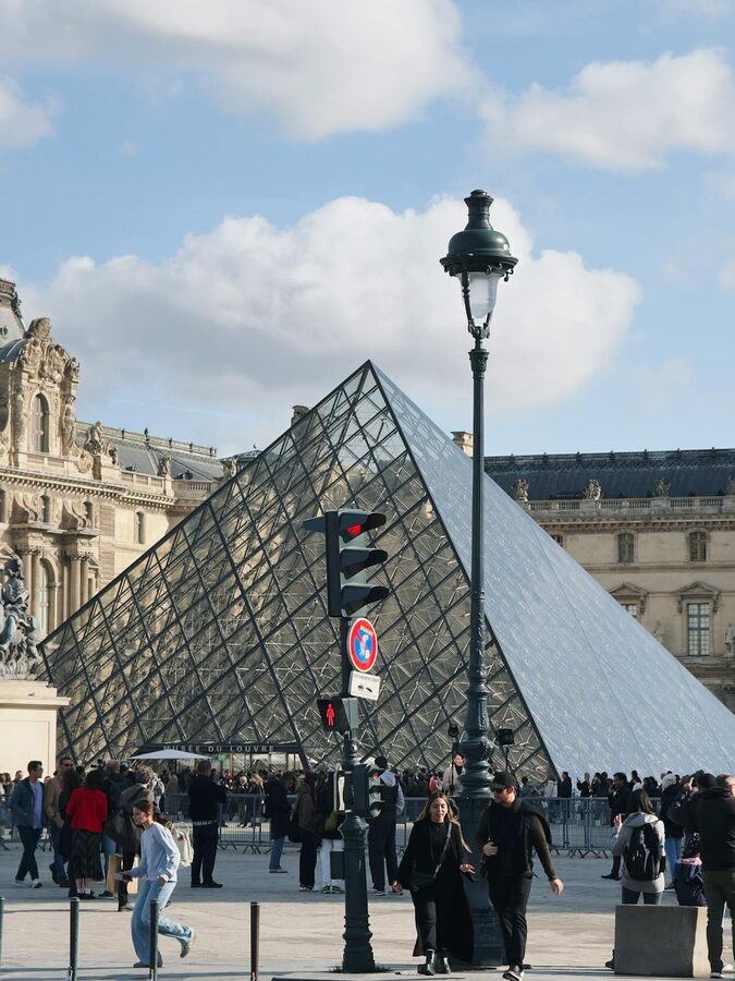 Louvre pyramid photography in Paris