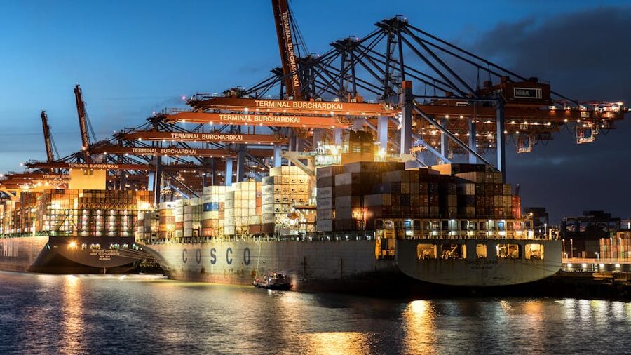 Vibrant evening cargo operations Terminal