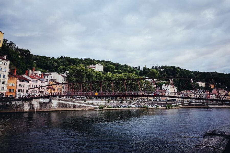 Saone River bridge in Lyon