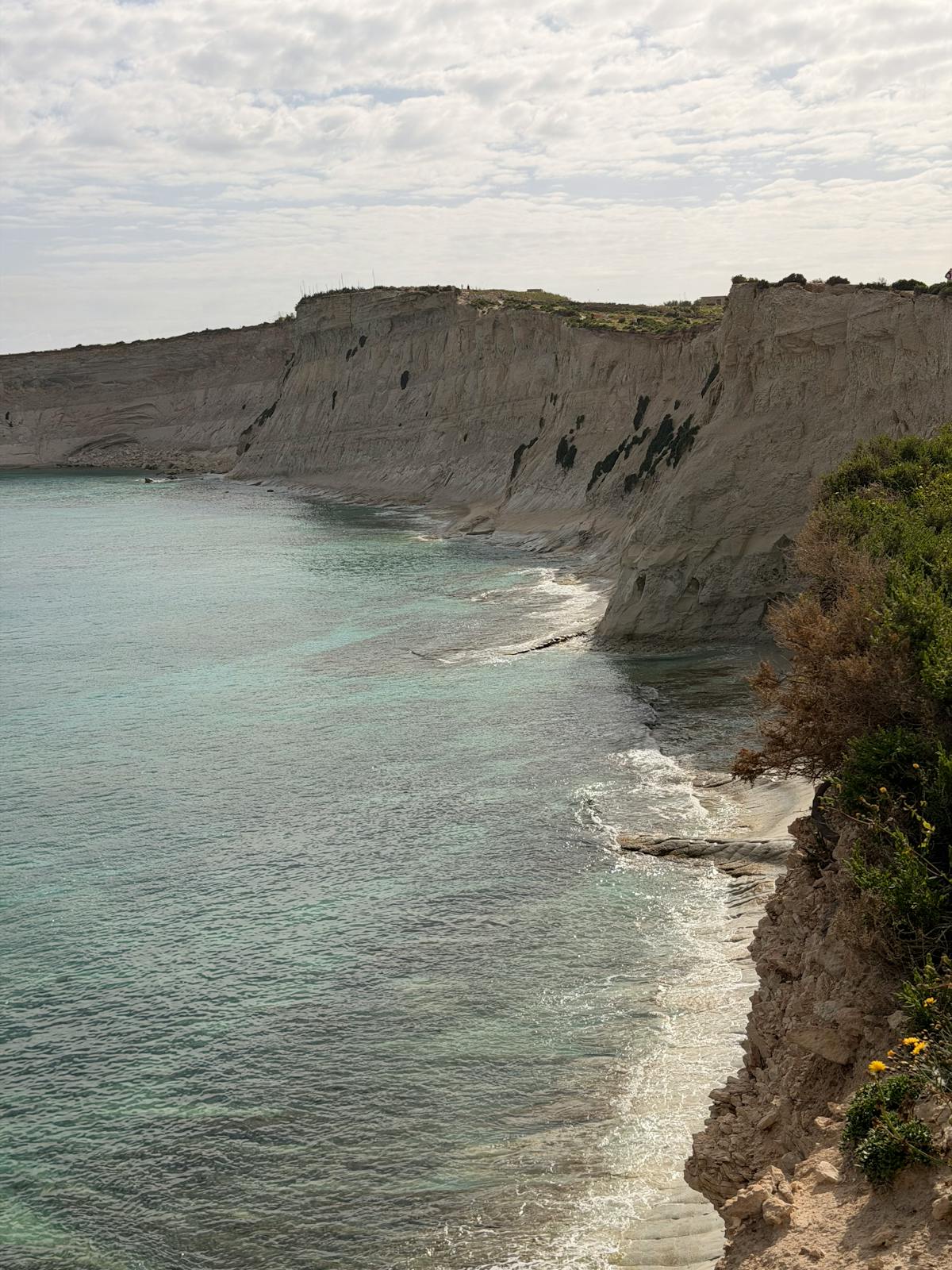 Dingli Cliffs overlooking the Mediterranean Sea in Malta