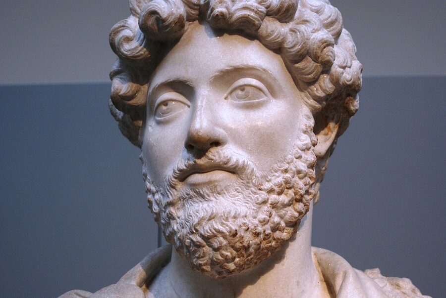 Marcus Aurelius Roman Emperor statue close-up