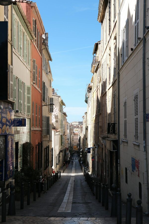 Colourful buildings on a Marseille street