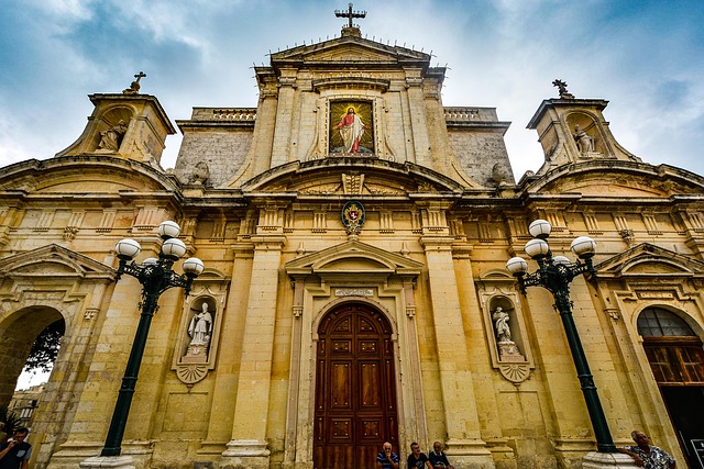 St. Paul's Cathedral and square in Mdina, Malta