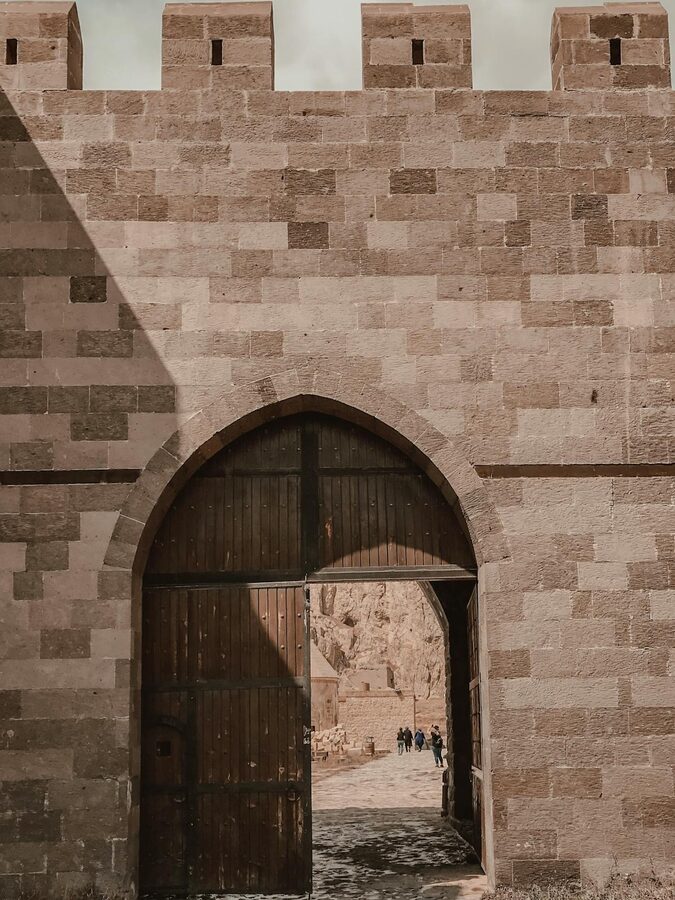 Medieval fortress gate entrance