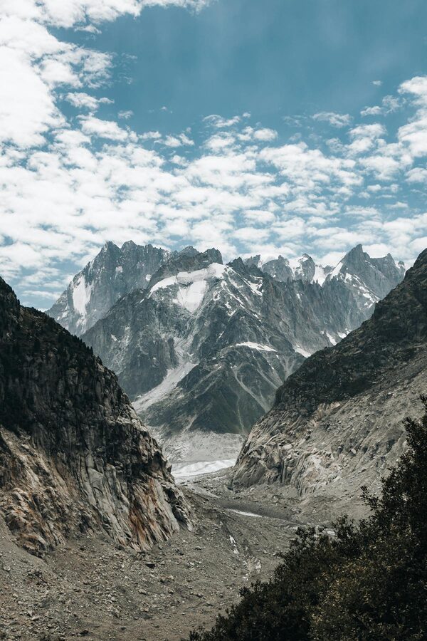 Mer de Glace glacier in the French Alps