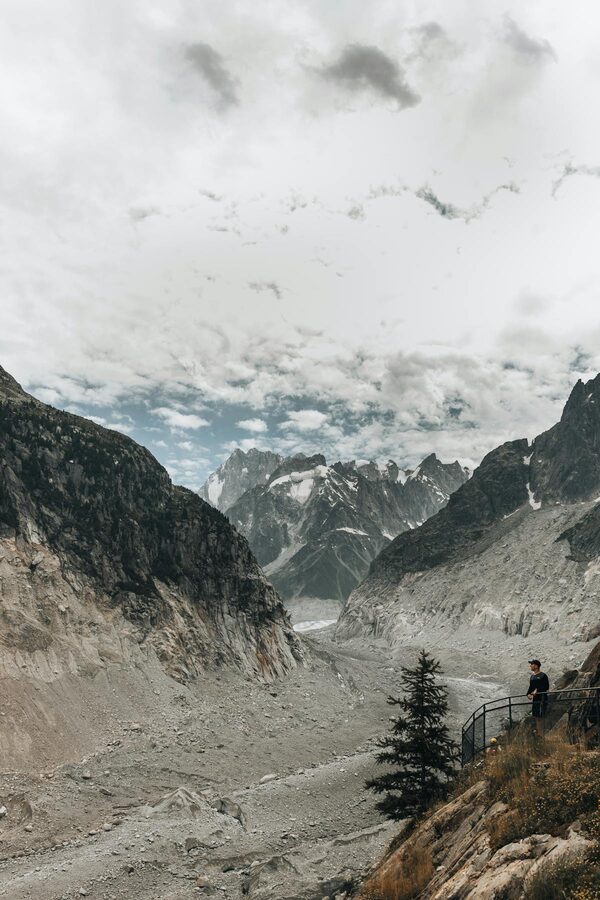 Mer de Glace glacier detail in the Alps