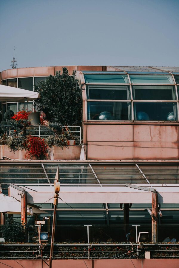 Rooftop terrace museum view