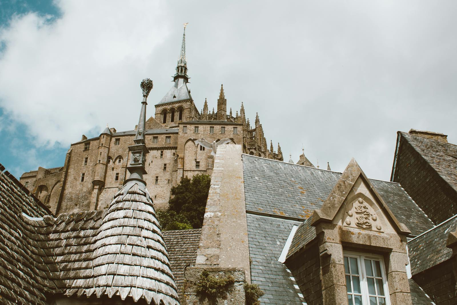 Captivating historic architecture of Mont Saint-Michel under the sky