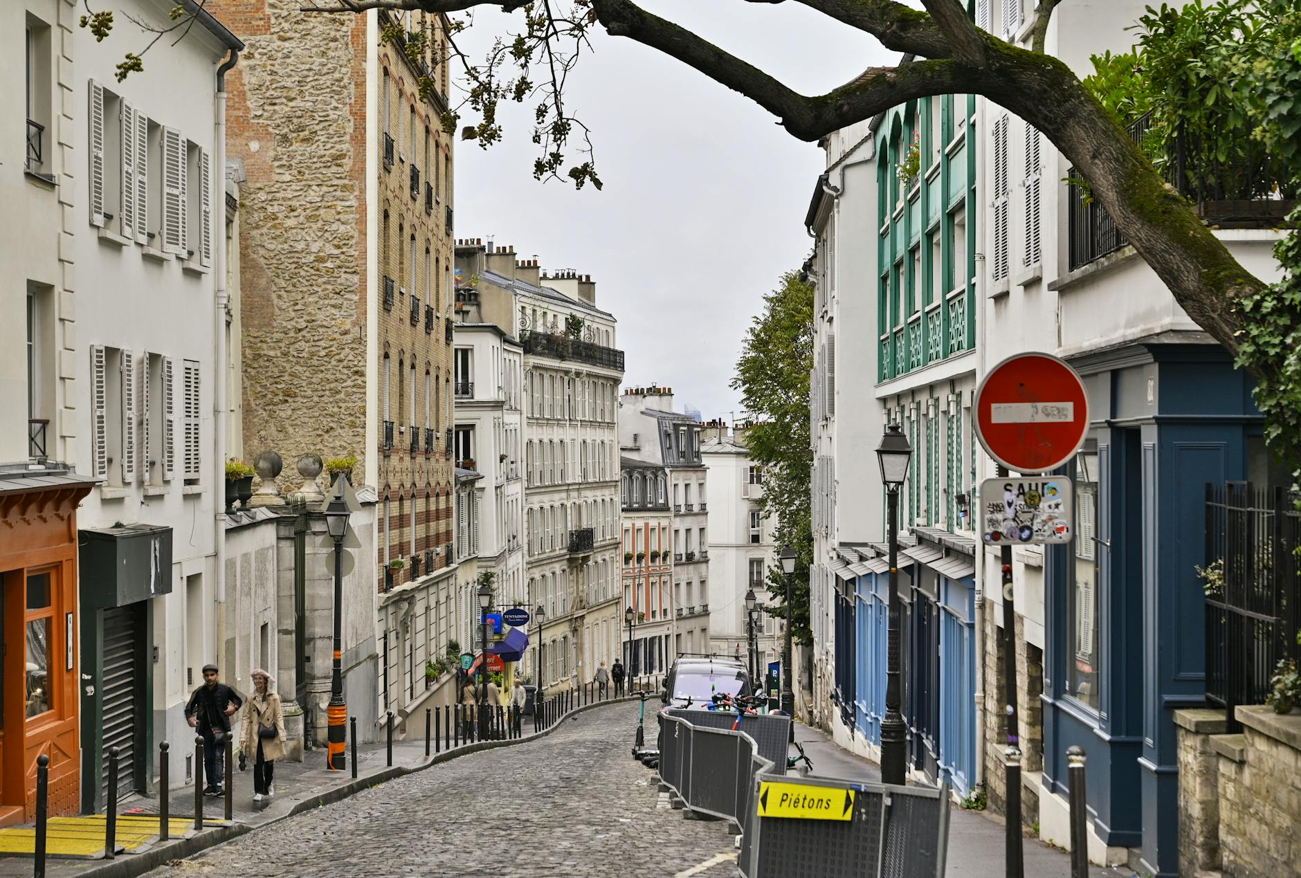 Charming streets of Montmartre with classic European architecture
