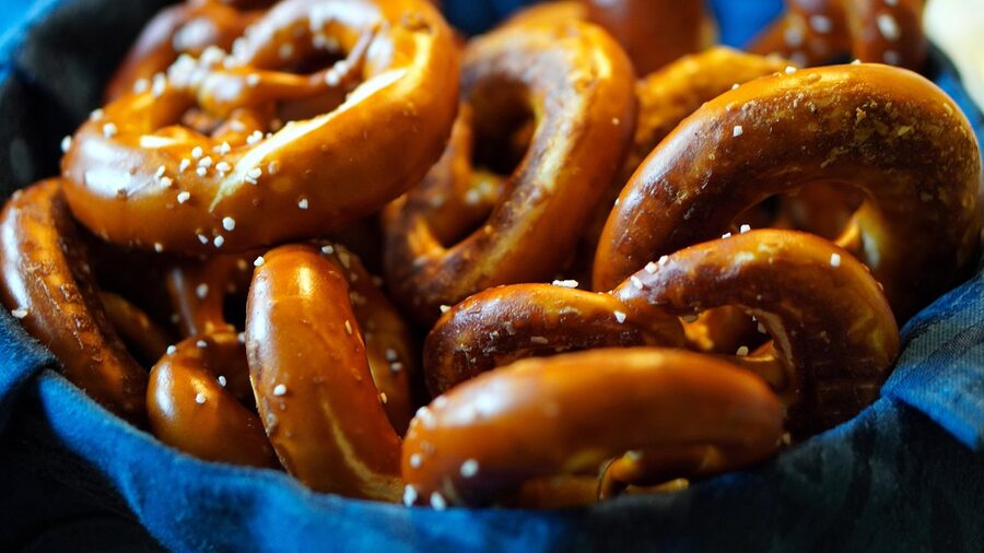 Bavarian crispy pretzel vesper meal