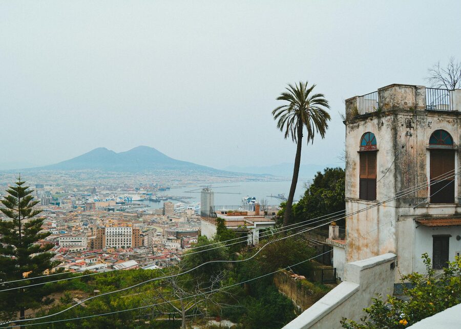 Naples with Mount Vesuvius view