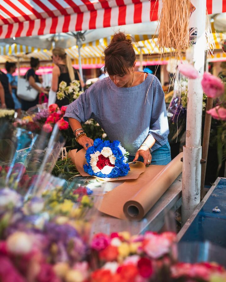 Colourful flower market in Nice